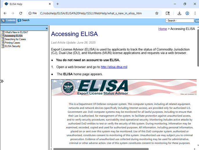 Example of Online Help
